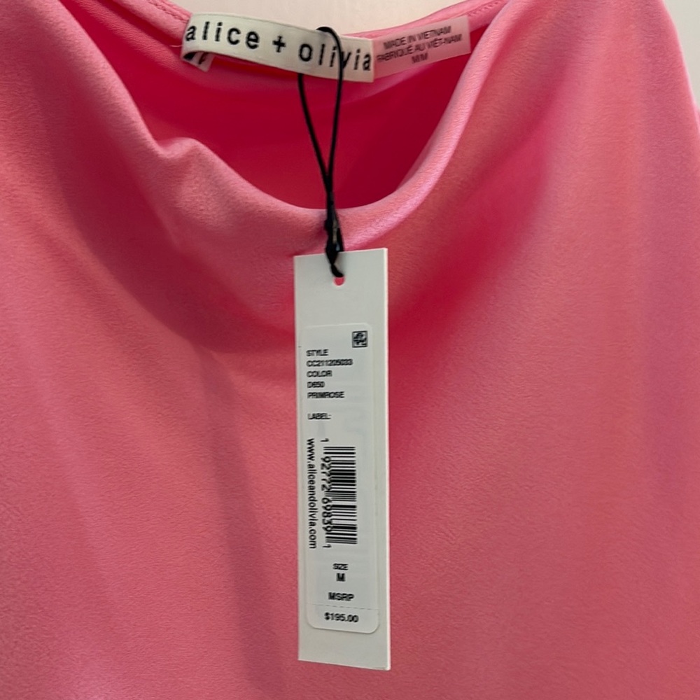 Alice + Olivia Pink Fitted Asymmetrical Camisole - Picture 2 of 5